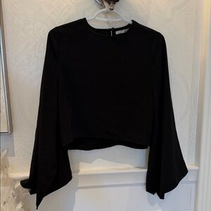 OAK + FORT Black Flared Sleeve Blouse
